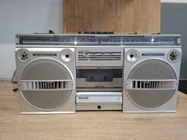Radio-cassette Vintage Philips D8478 - Fonctionne, Bon état, Boombox Rétro
