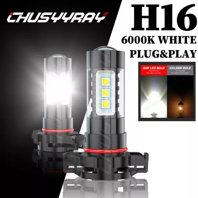 5202/H16 2x 6000K LED Fog Light Bulbs For GMC Sierra 1500 2500HD 3500 2007-2015