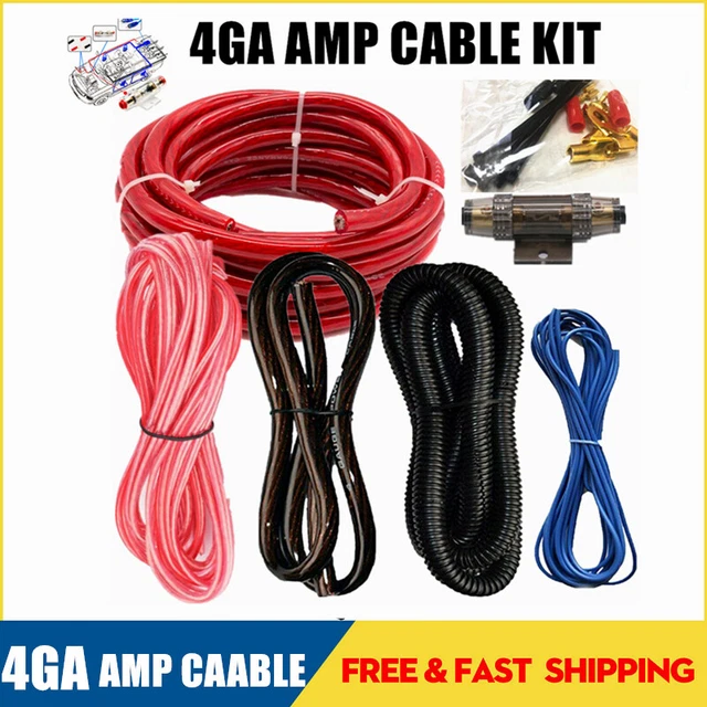 COMPLETE 2500W 4 Gauge Car Amplifier Installation Wiring Kit Amp 4Ga