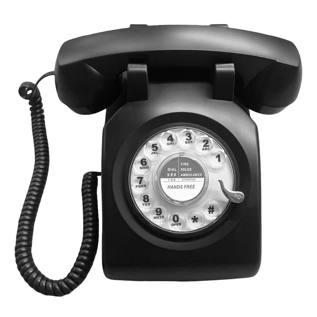 Retro Telefon Mit Wählscheibe - Vintage Telefon Mit Mechanischer Glocke, Beige