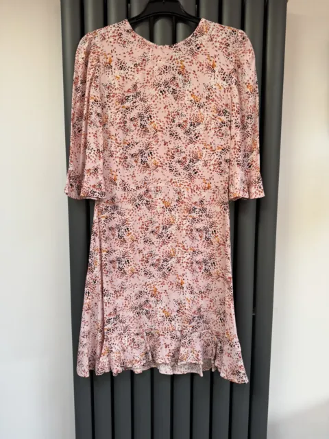 Marks and Spencer Pure Cotton Print Tiered Midi Dress 18 Short Pink Mix  BNWT