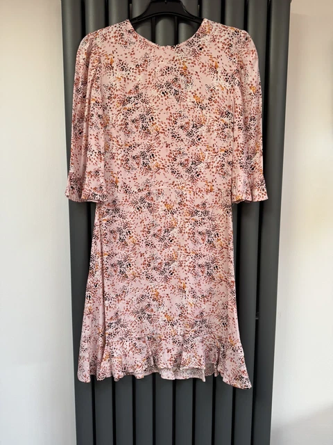 Marks and Spencer Pure Cotton Print Tiered Midi Dress 18 Short Pink Mix  BNWT