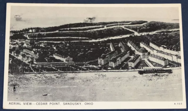 Aerial View, Cedar Point, Sandusky, OH Postcard