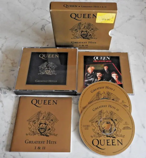 Queen Freddie Mercury Greatest Hits I & Ii 2Cd Fatbox 1992 Parlophone Made In Uk