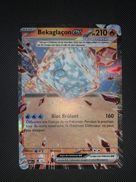 Bekaglaçon Ex 42/197 Téracristal Ultraboost - Coffret 10 Cartes Pokémon Françaises Écarlate Et Violet Flammes Obsidiennes
