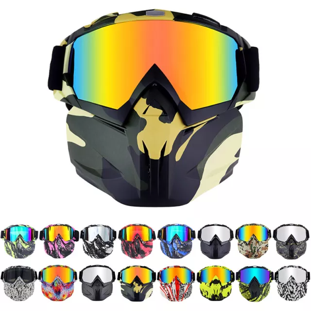 Gafas Motoristas con Modular Máscara Facial Gafas para Motocicleta Motocross ATV