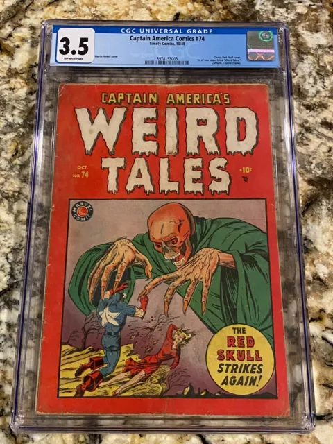 Captain America Comics #74 Cgc 3.5 Key Grail Classic Red Skull Cover Iconic Book
