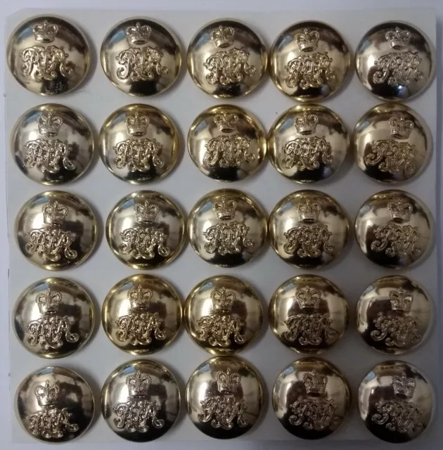 Genuine British Army The Royal Tank Regiment RTR No1 No2 Dress Buttons 40L x25
