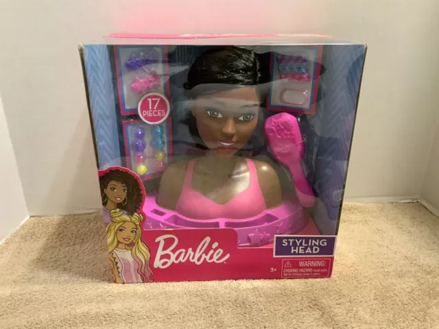 Barbie African American Doll Styling Head with Black Hair 17