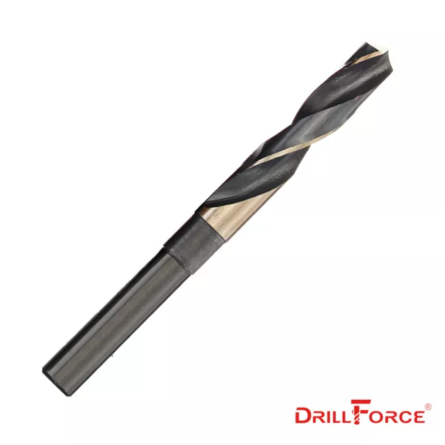 Drillforce 19/32" S&D Silver Deming HSS Cobalt M35 1/2" Reduced Shank Drill Bit