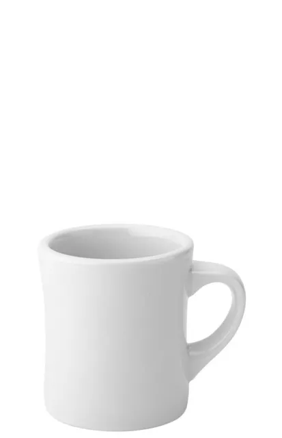 Titan Core White Ceramic Concave Diner Mug For Drinking 10Oz (28Cl) Pack Of 6