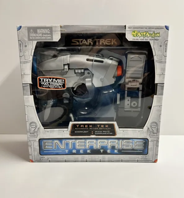 STAR TREK ENTERPRISE Trek Tek Starfleet Phase Pistol and Communicator NIB 2002