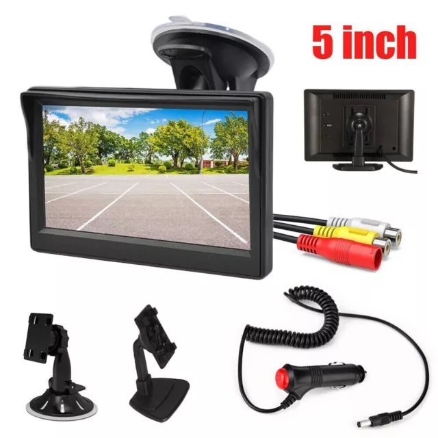 5" TFT LCD HD Color Screen RCA Monitor For Car Rear View Backup Reverse Camera