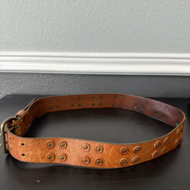AMERICAN EAGLE OUTFITTERS Brown Leather Studded Belt Womens Medium ...