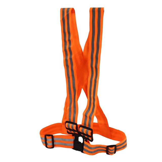 (Rosso-Arancio) Gilet Riflettente Di Sicurezza Cintura Riflettente Ad