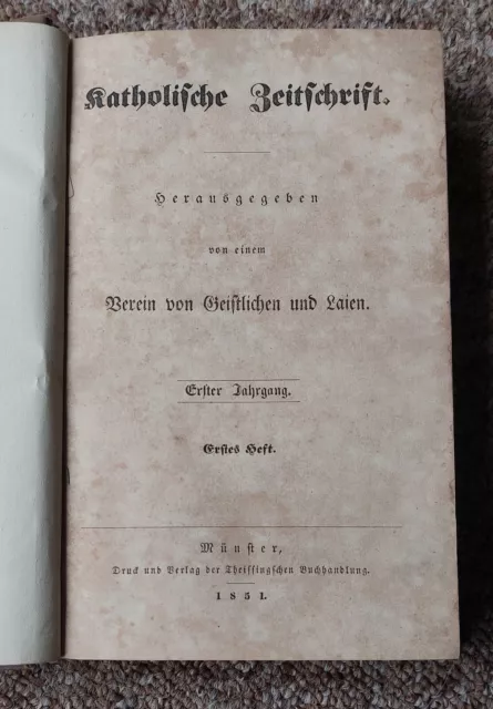 Katholische Zeitschrift 1. - 8. Heft von 1851