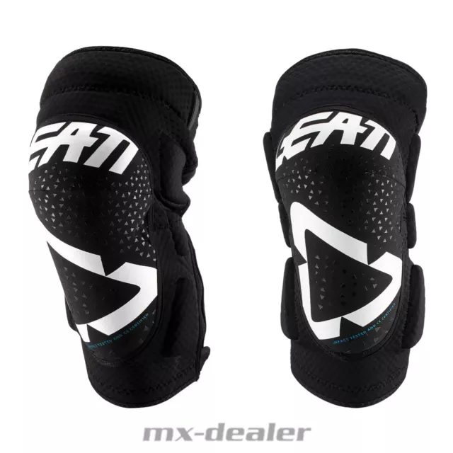 LEATT 3DF 5.0 ZIP Weiß Knieprotektor Knie Schoner Protektor MTB FR DH BMX