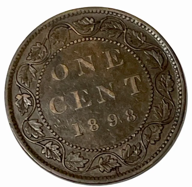 1898-H Canadian Large One Cent Coin Queen Victoria Canada Penny KM# 7 Lot A5-413