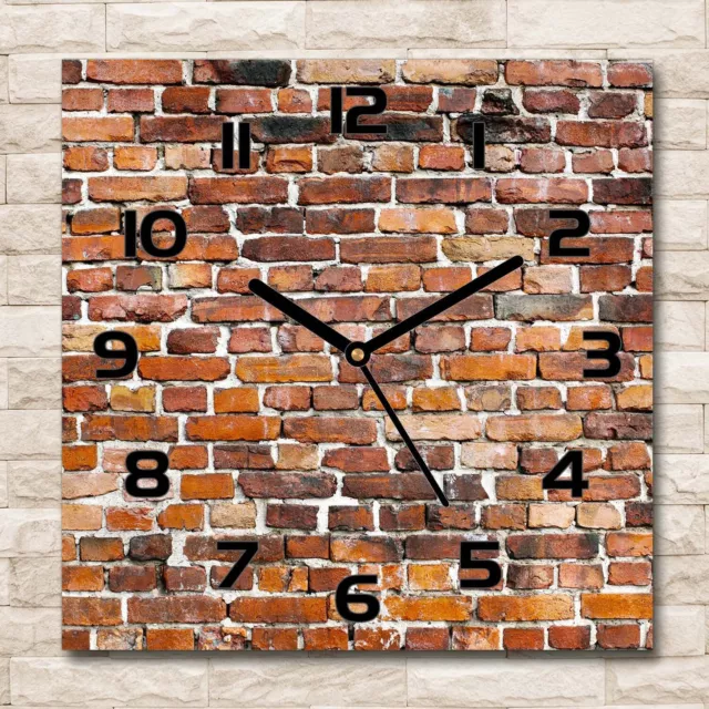 Reloj Decorativo de Vidrio Templado Estilo Moderno 30x30 Pared de ladrillo Otro