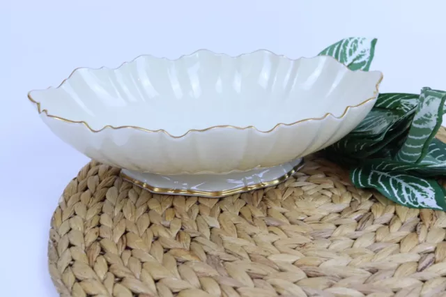 11” Lenox SYMPHONY Oval Footed Serving Dish Bowl Centerpiece Scalloped Fluted