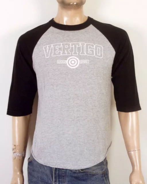 vintage 00s Y2K rare U2 2005 Vertigo Tour T-Shirt Raglan Sleeve Jersey SZ M