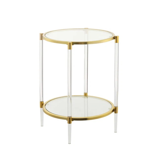 Convenience Concepts Royal Crest 2 Tier Acrylic Glass End Table S14-128