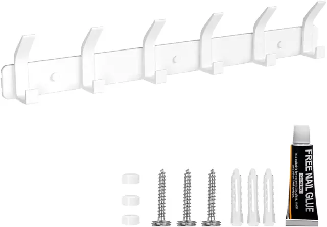 Appendiabiti Da Parete, Attaccapanni Da Muro Moderno Antiruggine Con 6 Ganci, Ap