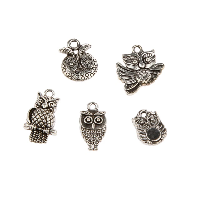 Mixed Tibetischen Silber Eule Charms Anhänger Perle DIY Schmuck Machen