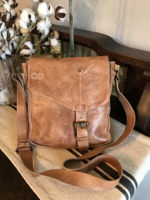 Bed Stu Leather Venice Beach Crossbody Tan Rustic Brown Retail $240