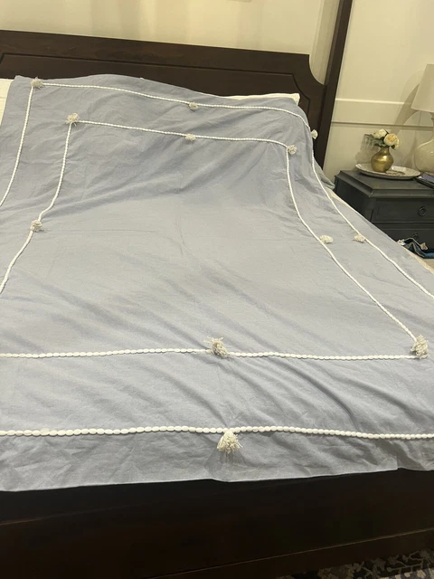 Edredón borla adolescente Pottery Barn en Chambray doble/xl caja abierta doble