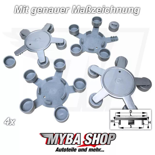 4x Nabenkappen Nabendeckel Felgendeckel Radnabe für Audi A4 A5 A6 140mm / 59mm