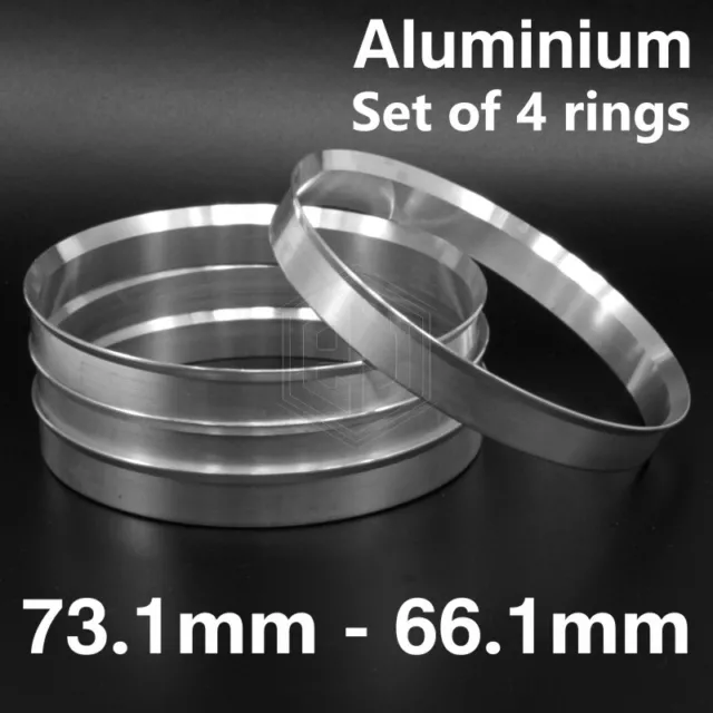 73.1-66.1 Aluminium Metal Set Of 4 Spigot Rings Wheels Hub Centric Rings Spacer