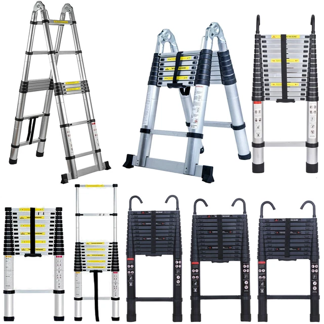 TELESCOPIC LOFT LADDER Extendable Collapsible Step Ladders Securing