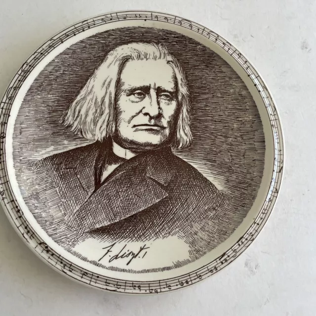 Vernon Kilns vintage collector bit plate~Music Masters series~Franz Liszt-NR