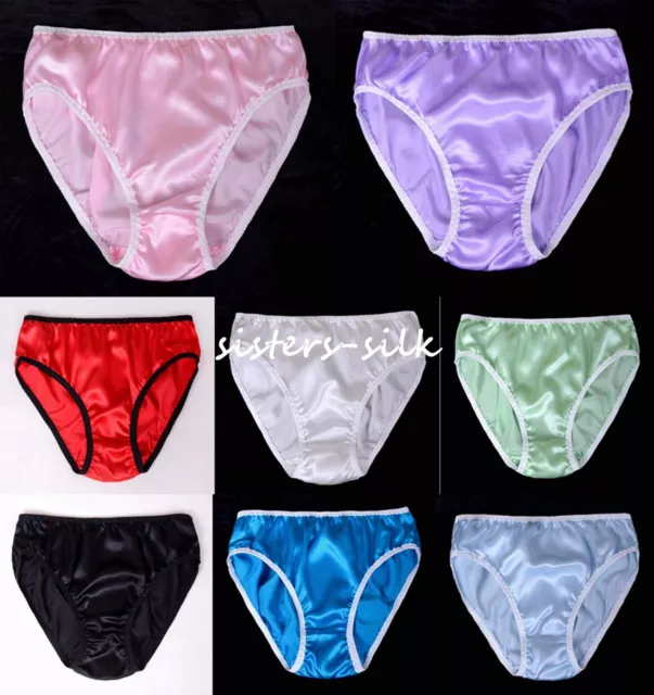 Women's Girl's High Waist 100% Silk Briefs Bikinis Undies Knickers Underwear