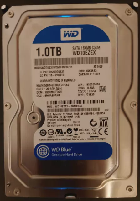 HDD Festplatte/WD Blue 1TB 3,5Zoll Schnittstellen SATA II-III /geprüf