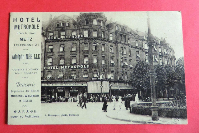 CPA Metz  Hotel Metropole Face la Gare proprietaire adolphe MEBILLE