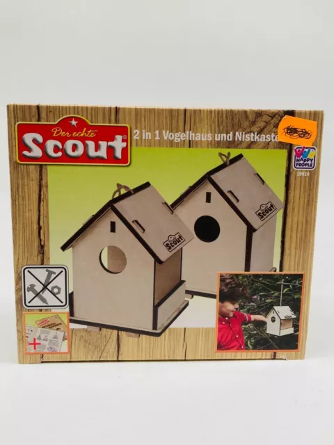 Scout 2 in 1 Vogelhaus und Nistkasten aus Holz Bausatz Bastlen  Neu OVP