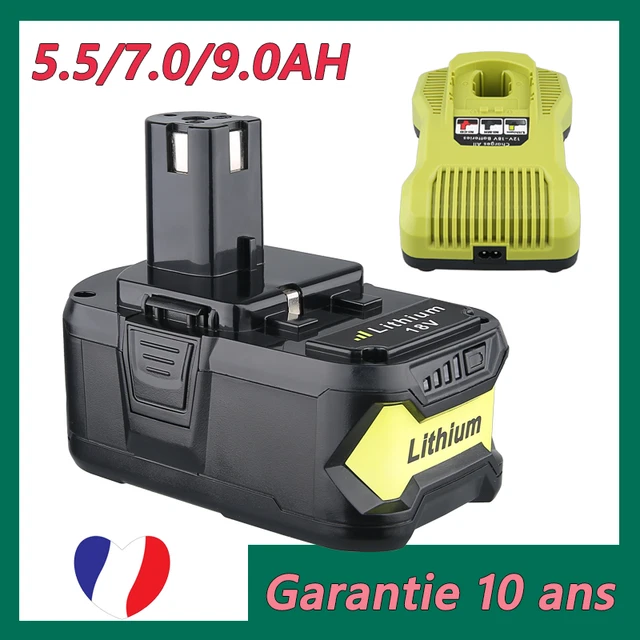 Batterie 18V 5.5Ah P108 Remplacement Puissante Pour Ryobi - Compatible RB18L25 RB18L50 RB18L40 Et Plus