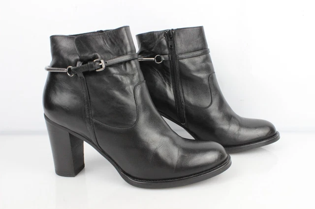 SAN MARINA Bottines à talons en cuir noir T 39 Très bon état