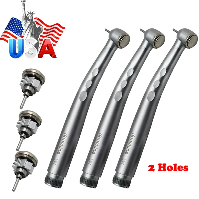 2 Hole 3 Dental High Speed Handpiece 3 Spray Stainless Steel Turbine E-Generator