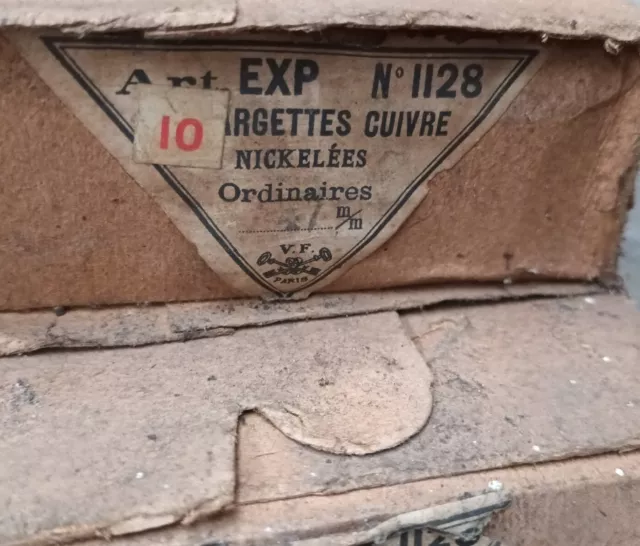 ancien verrou , targette en Cuivre Nickelé neuf de stock VF PARIS 2