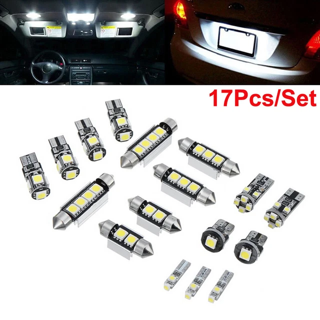 17pcs Car LED Interior Lights Bulbs Kit Dome Map License Plate Lamps Accessories