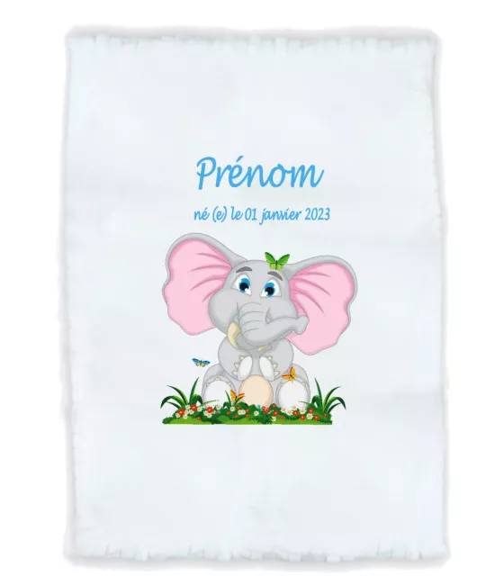 plaid bébé personnalisé cadeau naissance prenom texte choix réf 27