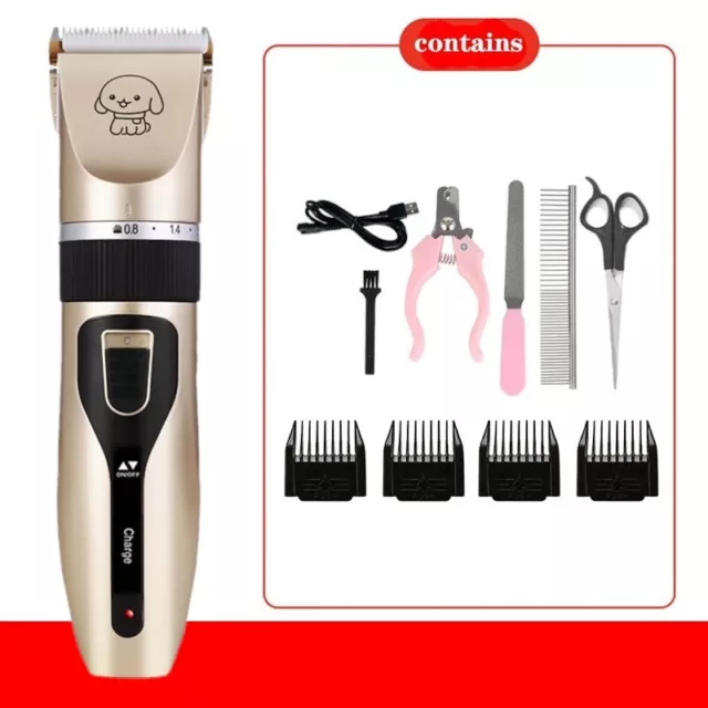 Dog Electric Clipper Comb Set Hair Trimmer Blade Cat Pet Grooming Horse Cordless