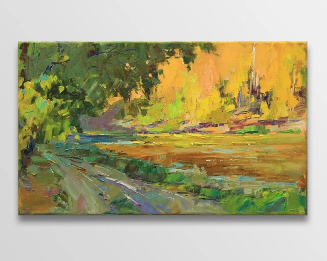 Plein air painting Original art Impressionism Oil on canvas by S. Chernyakovsky