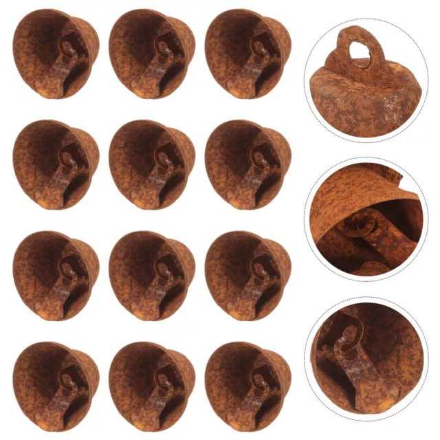 50 Pcs Rusty Sleigh Bell Ornament Ring Chime Crafts Pendant
