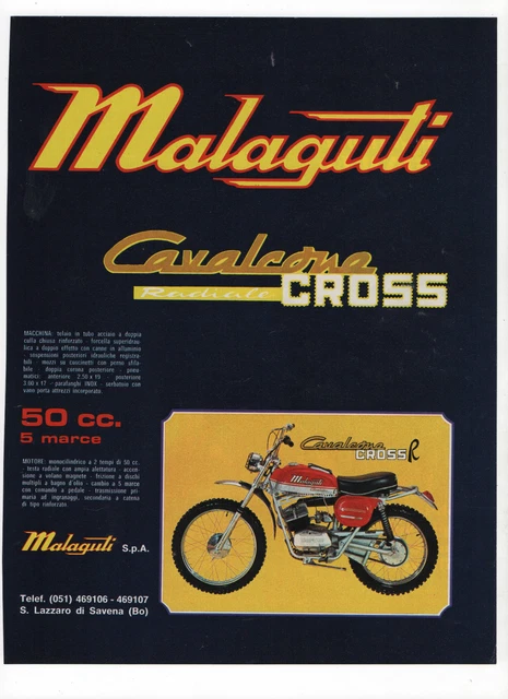 PUBBLICITÀ 1973 MALAGUTI CAVALCONE CROSS MOTO MOTOR advert werbung