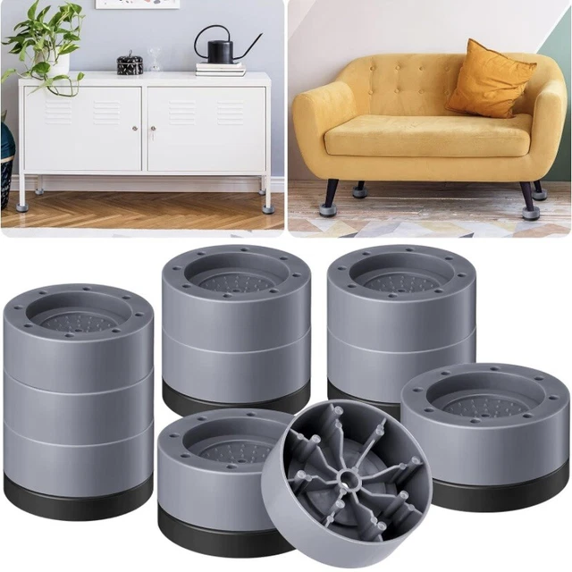 ROUND BED RISERS Set of 12 Heavy Duty Furniture Lifts Height 1.5 in ...