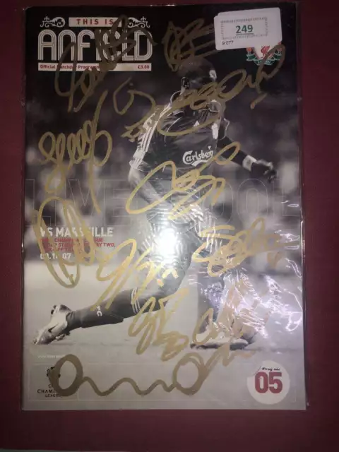 AUTOGRAPHED FOOTBALL PROGRAMME, 03/10/2007, Liverpool v Marseille [UEFA Champion